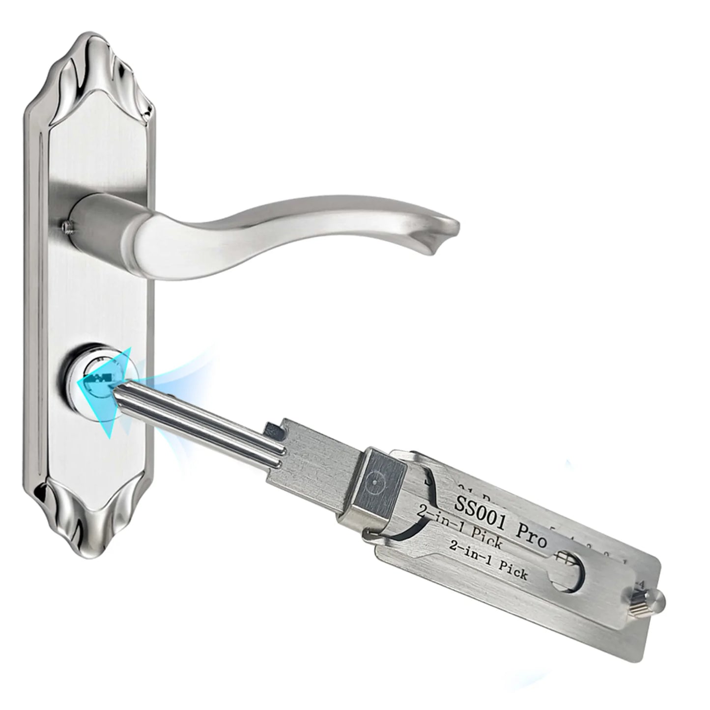 SS001 pro Stainless Steel Key Decoder 2 In 1 Precision Hook & Pick Set Lock Decoder O-ring Pickup Kit Maintenance Repair Hand Tools