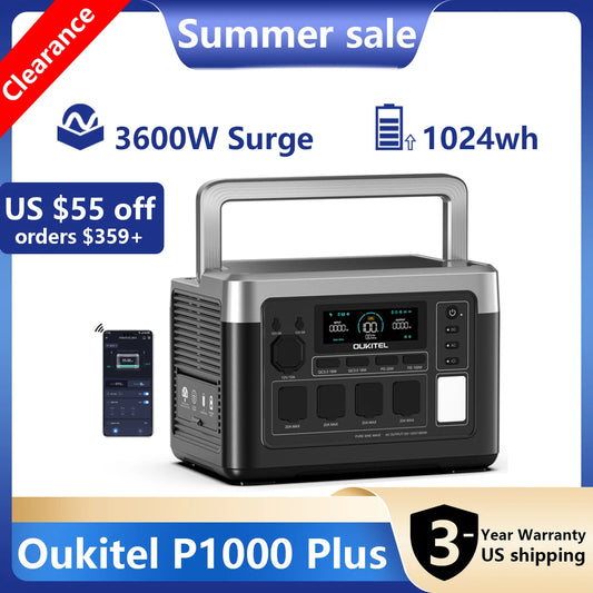 Ouikitel P1000 Plus Portable Power Station With Lifepo4 Battery