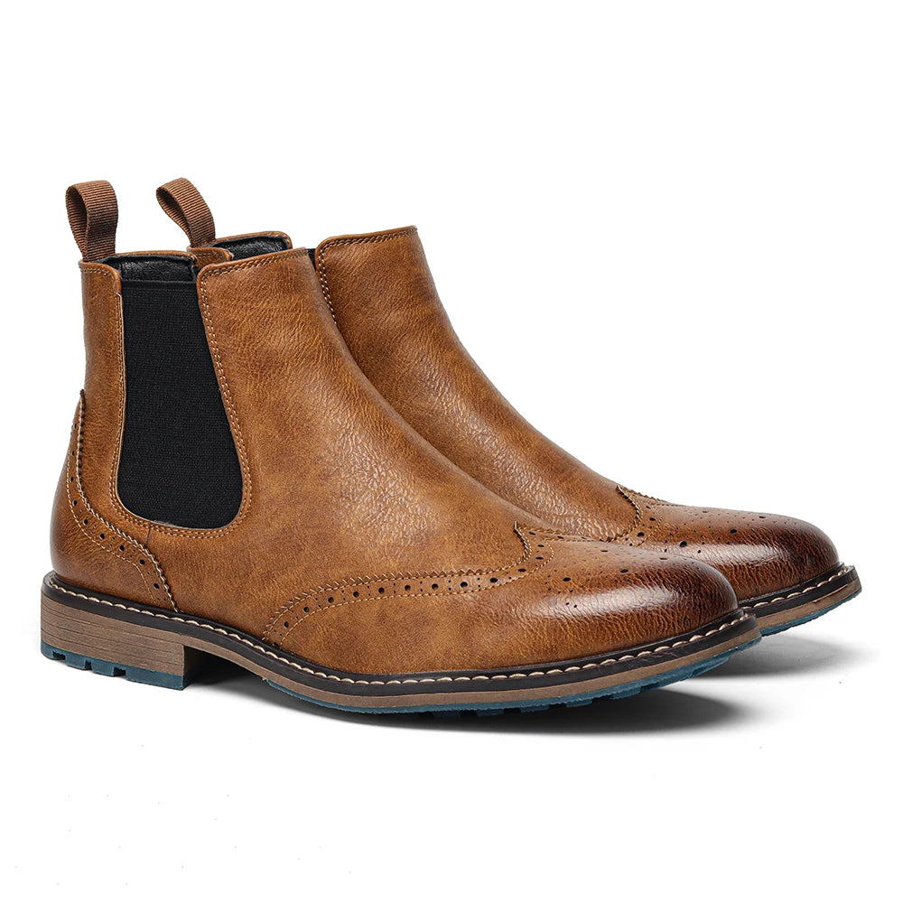Classical Men Boots 2026 Fashion Comfortable Spring Leather Boots with Zipper
