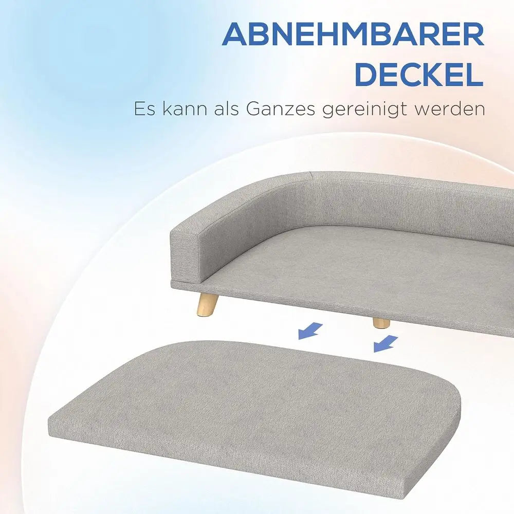 Luxury Washable Pet Sofa With Wooden Legs For Large Dogs