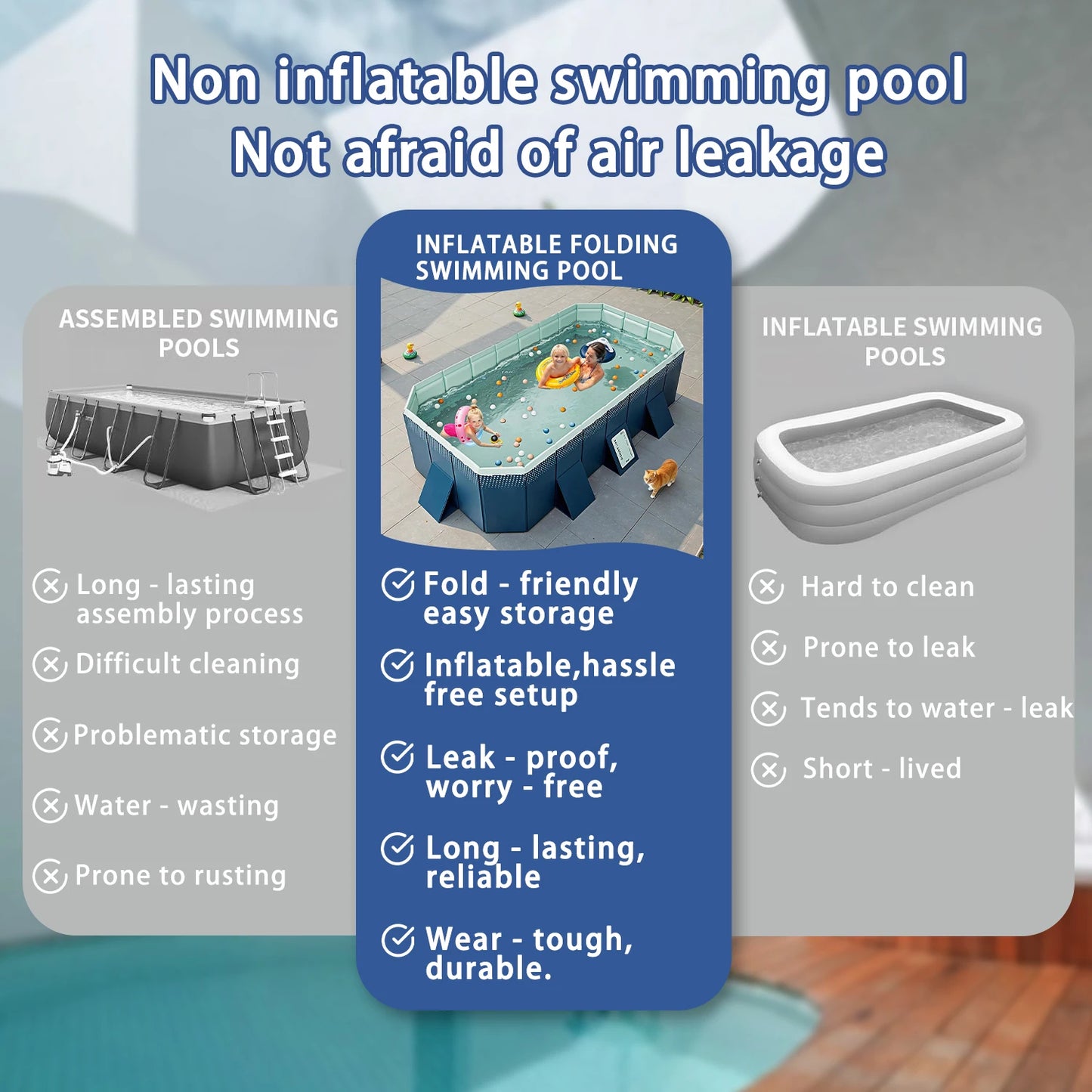 Premium Foldable PVC Family Swimming Pool For Backyard And Patio