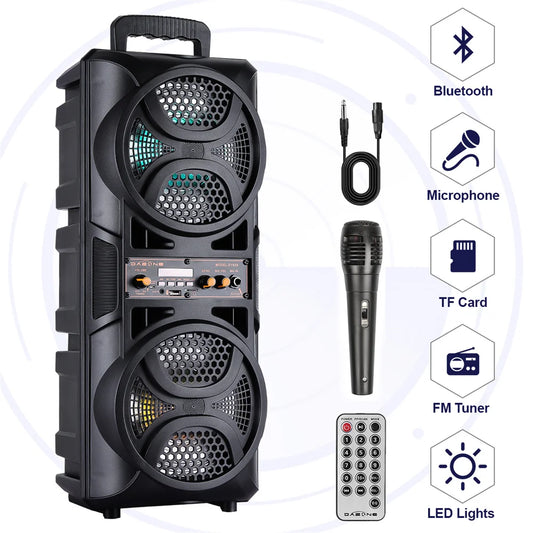 CURUK Portable Bluetooth Speaker With Deep Bass And Karaoke