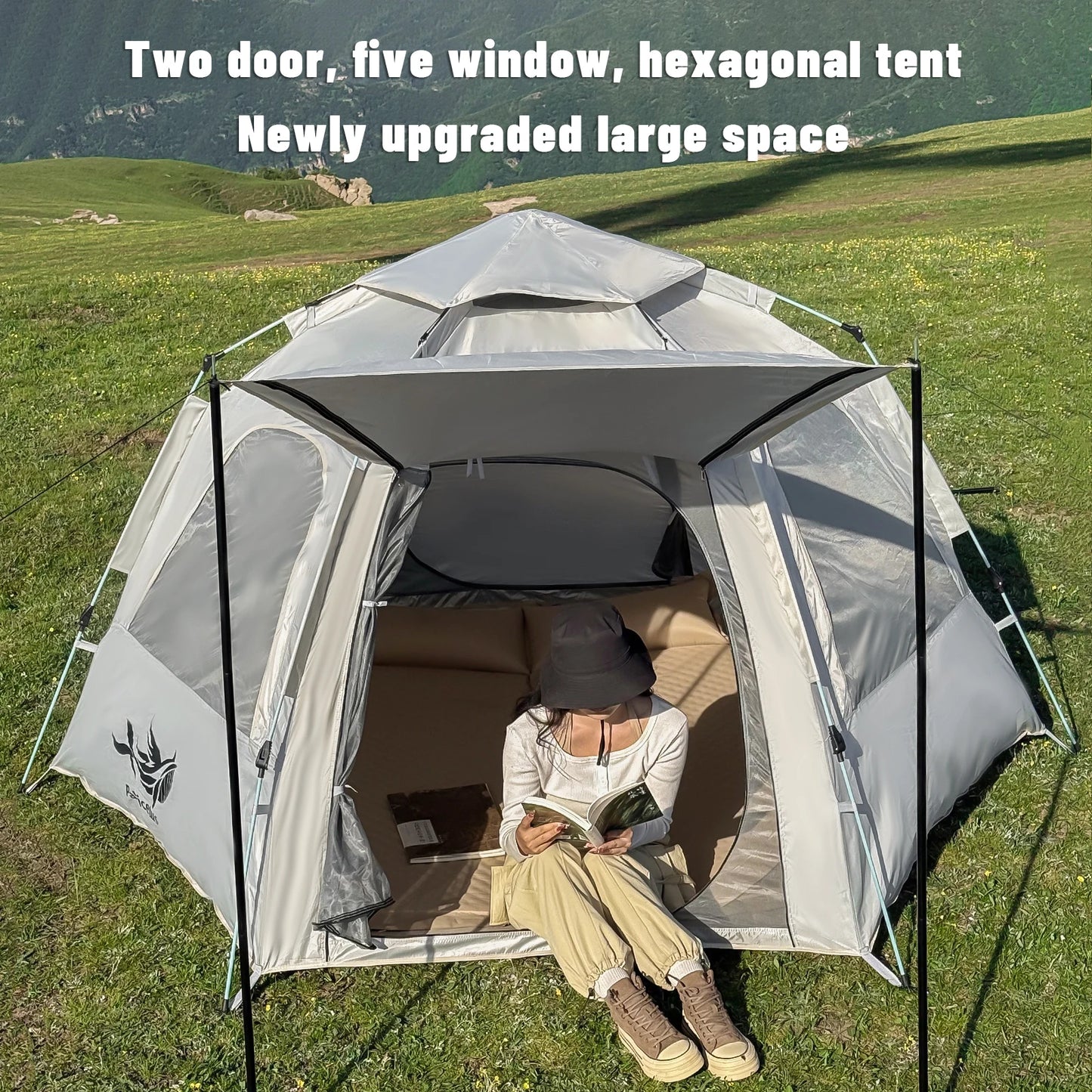Pakicetus Hexagonal Quick Set Camping Tent With Ventilation