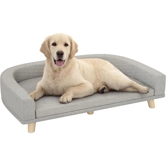 Luxury Washable Pet Sofa With Wooden Legs For Large Dogs