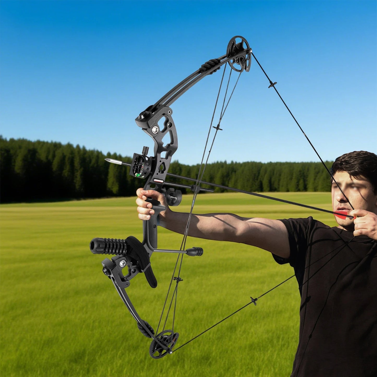 Right Hand Compound Bow Archery Arrows Set Hunting Bow with Draw Length 24-29.5' Draw Weight 30-55 Lbs 310 Fps