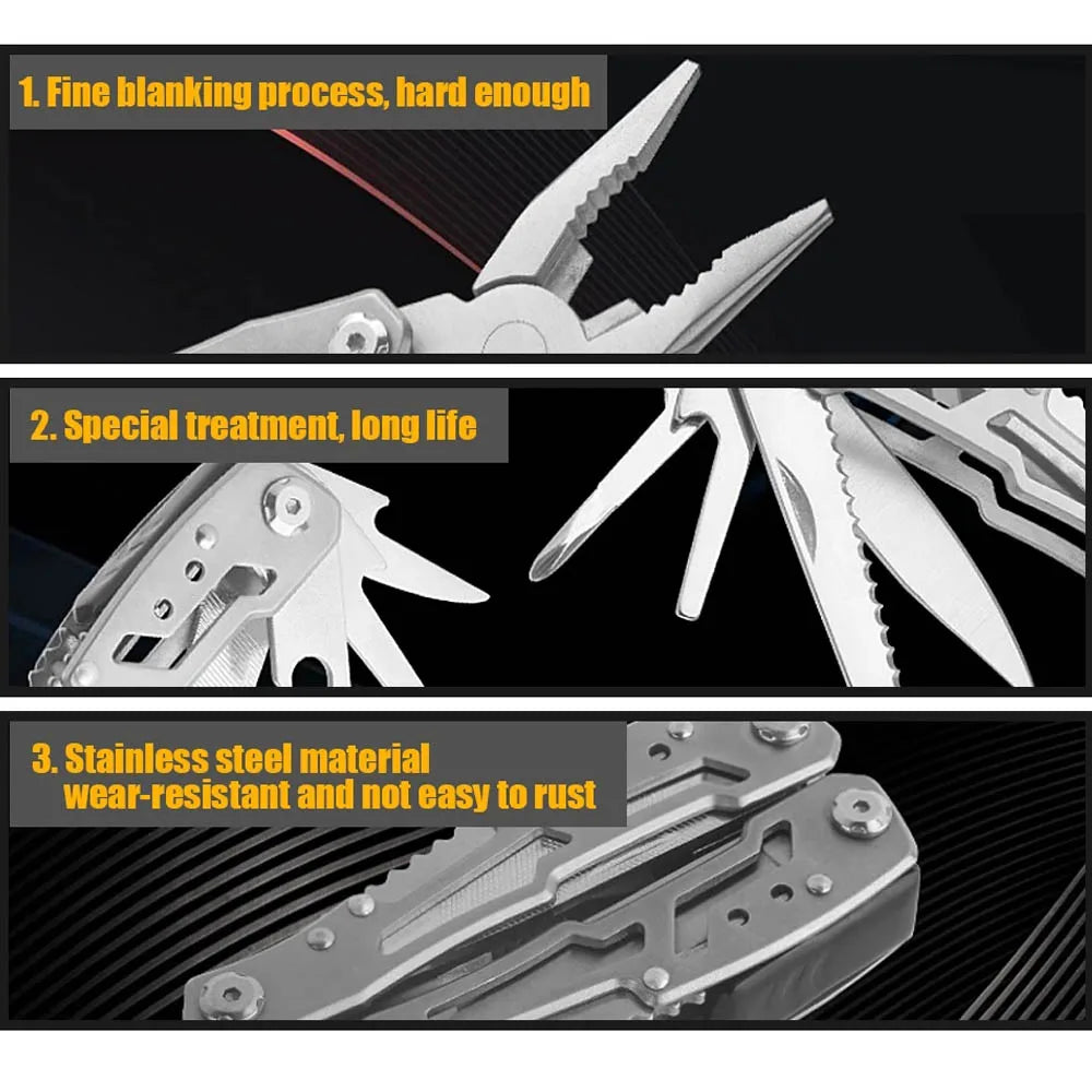 Pocket Mini Pliers Knife Screwdriver Folding Small Multitool Opener Nail File Precision Pliers Hand Tools Outdoor Emergency Tool