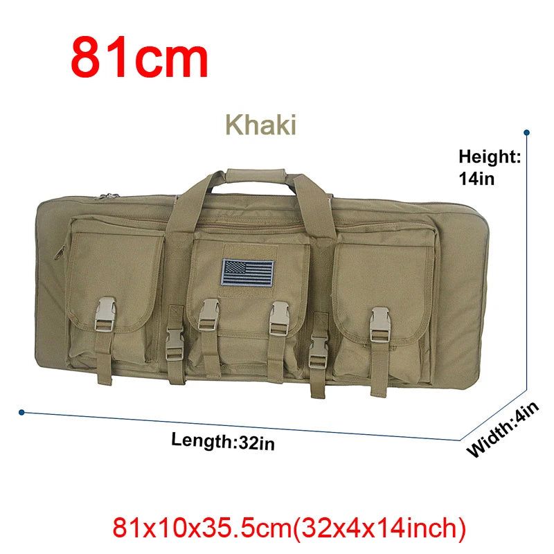 LQARMY 32 38 42 48 inch Tactical Double Rifle Case Molle Rifle Bag Sniper Airsoft Gun Case Backpack Hunting Gun Holster