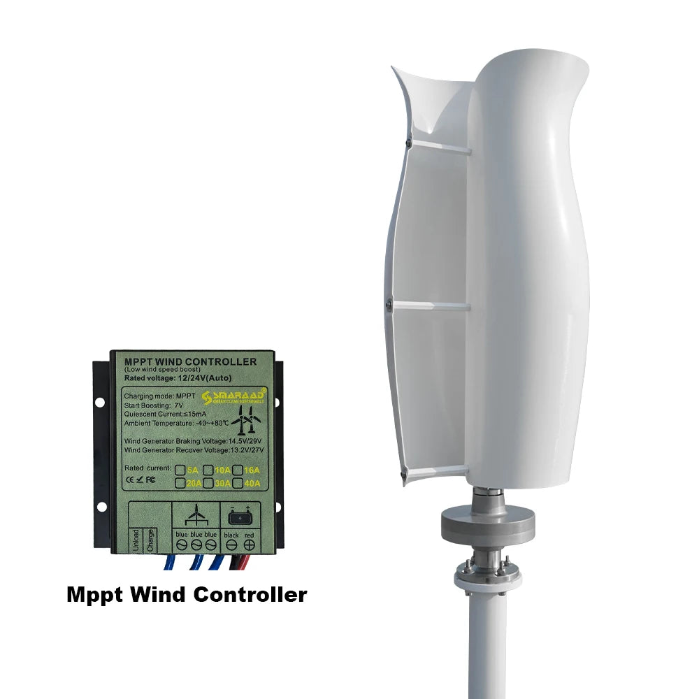 Vertical Wind Turbine 5000W 12V/24V/48V PM Generator Controller