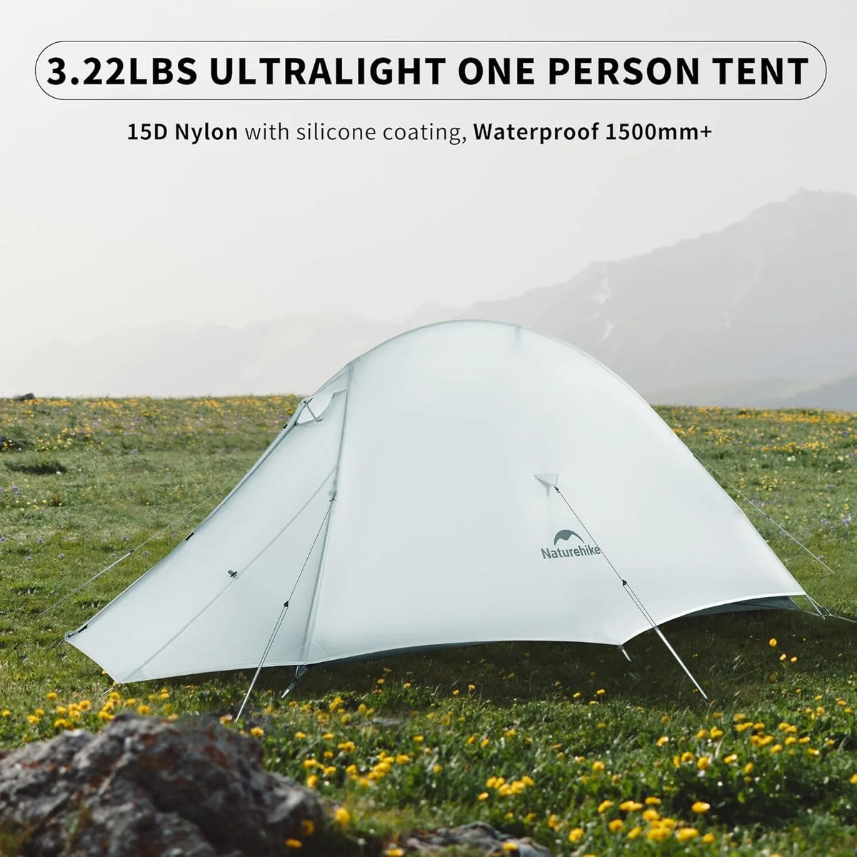 Naturehike Cloud Up UL 1/2 Person Tent Ultralight Camping Tent Double Layer Waterproof Backpacking Tent Outdoor Hiking Tent
