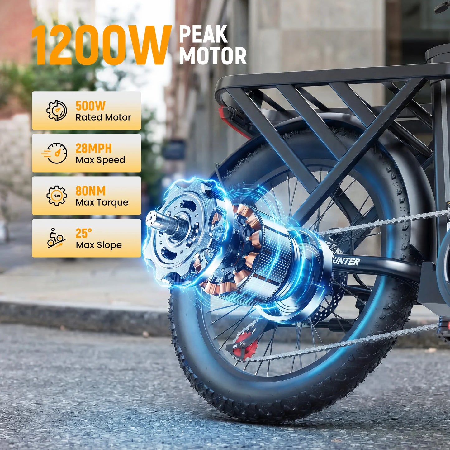 Qlife 20"×3" Fat Tire Foldable Ebike, 1200W Peak Motor 48V 13.5Ah Battery, 28MPH 65Mi Long Range Electric Bicycle