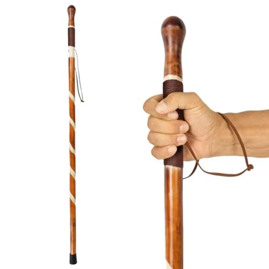 Wooden Walking Stick - Willow Cane for Seniors Hiking and Balance - Heavy Duty Carved Twisted Wood Sticks for Men and Women - S