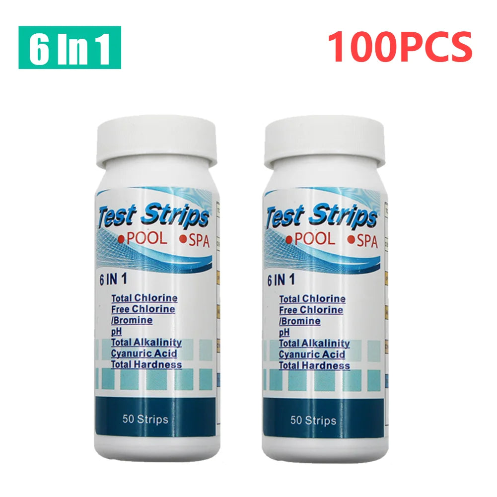50/100PCS 3/5/6/7 in 1 Water Quality Test Paper Swimming Pool PH Test Strips Multipurpose Aquarium Test Strips for Fish Tank