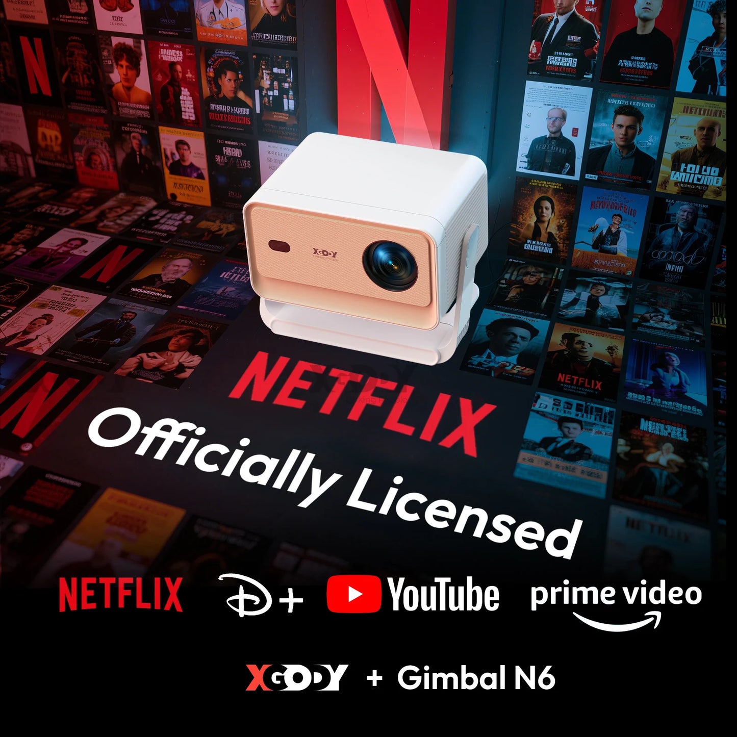 XGODY 4K Android Projector 700 ANSI Lumens Netflix