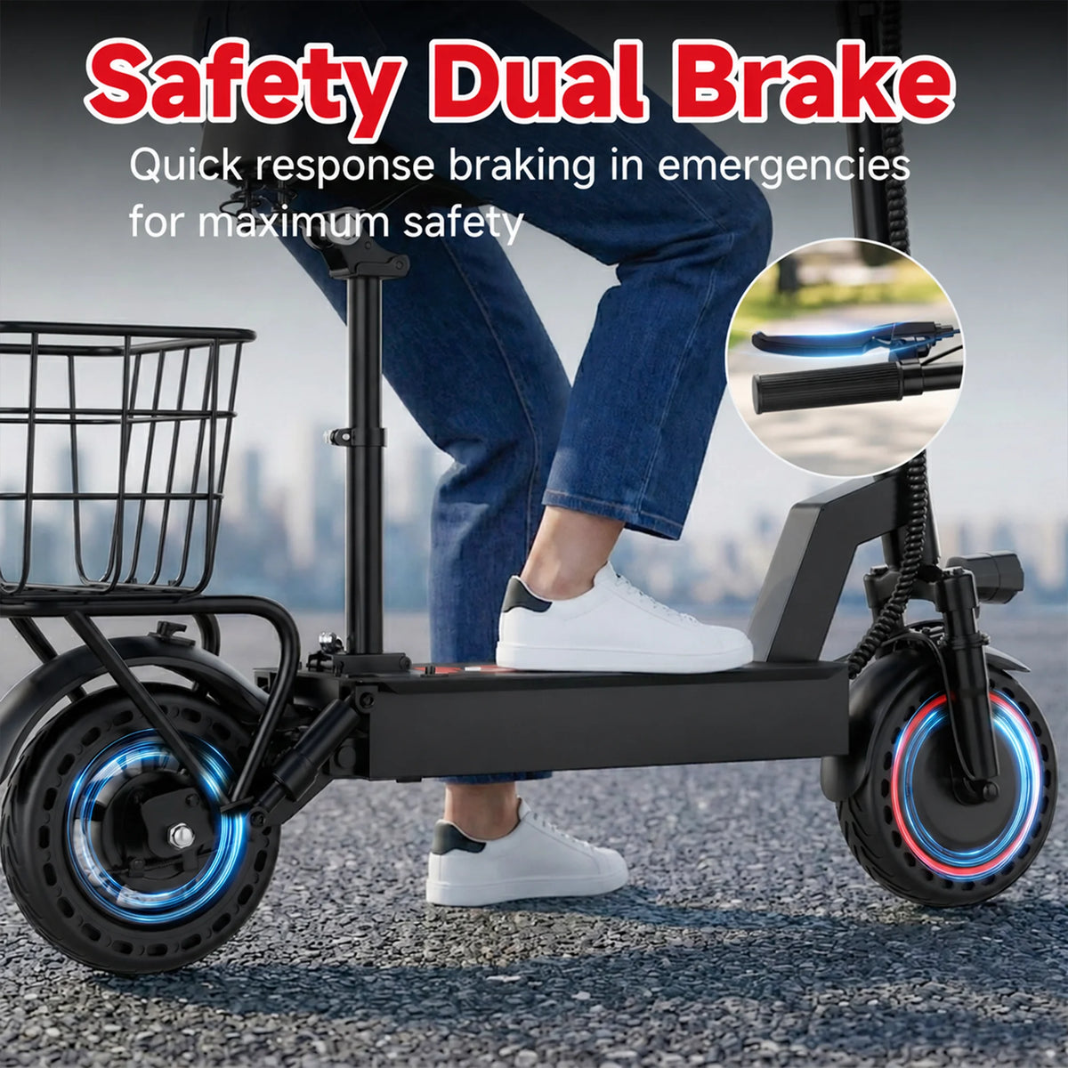 Aovopro 500W Foldable Adult Electric Bike with Solid Tires
