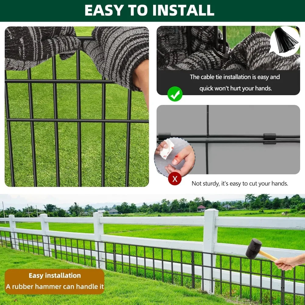 No Dig Garden Fence Kit 42.5ft 30 Panels Dog Rabbit Barrier