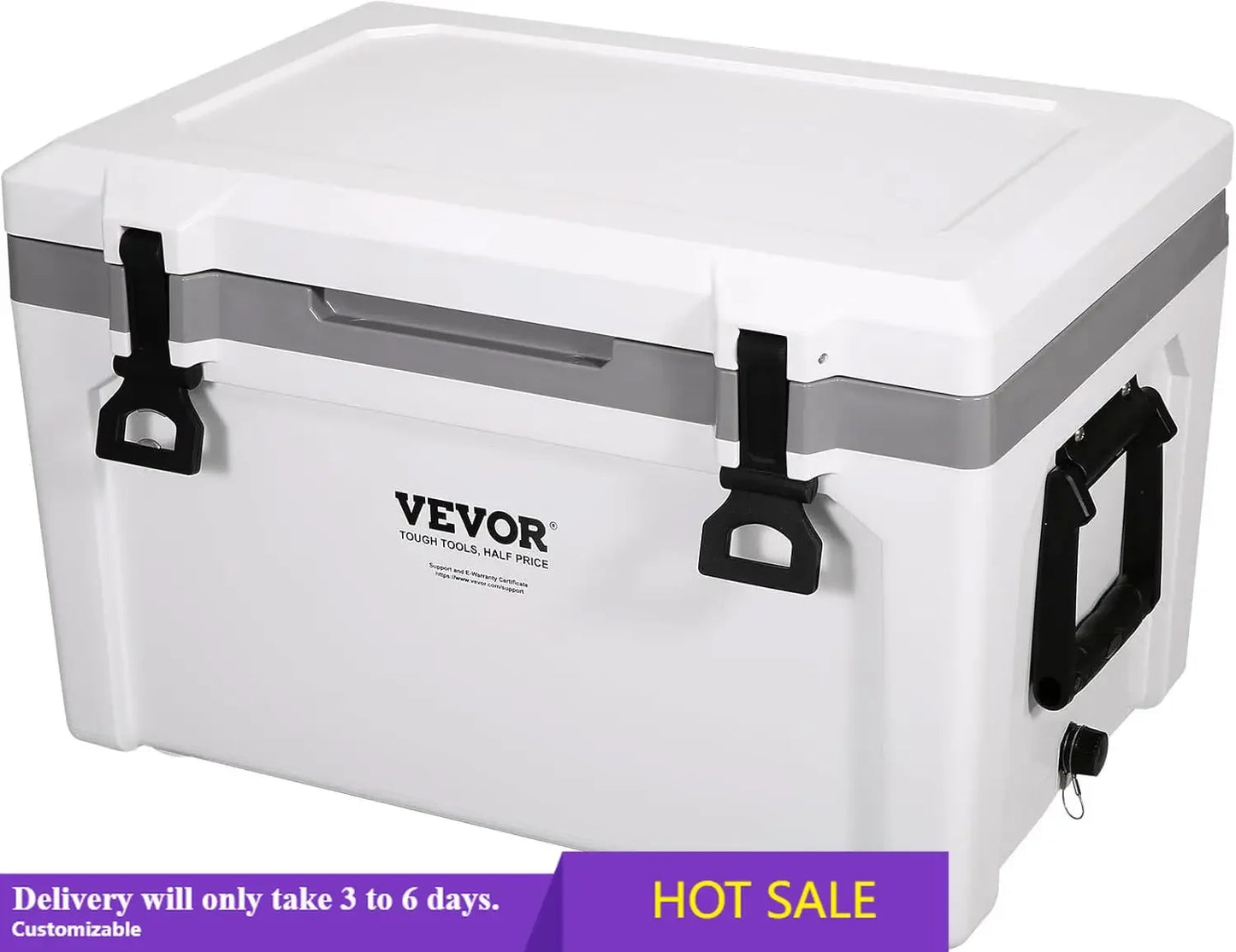 Ultra-Light Hard Cooler, Ice Retention Cooler with Heavy Duty Handle, Chest Lunch Box for Camping, Travel, Outdoor