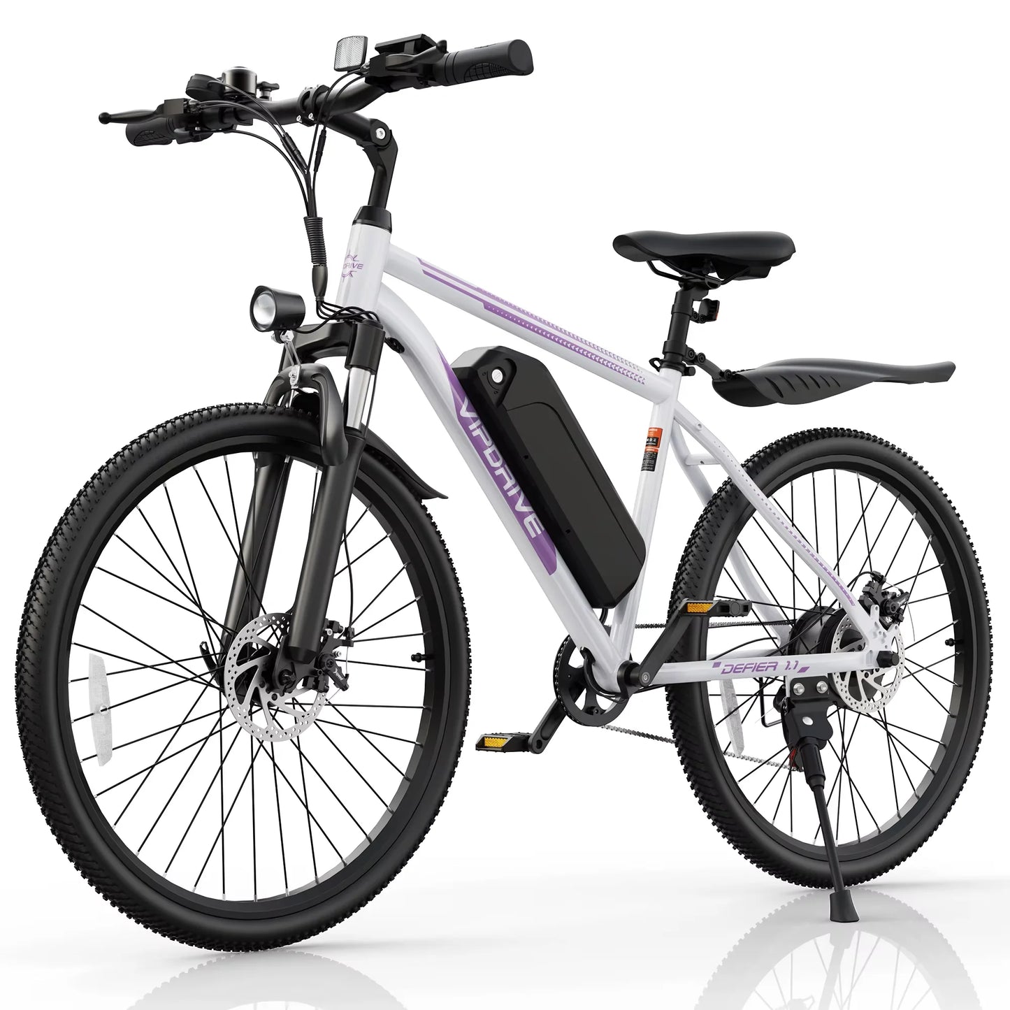 VIPDRIVE Defier 1.1 Adult Electric Bike, 750W Peak Motor, 48V 7.8Ah Battery, 26" Tire, 20MPH Mountain & Road Ebike