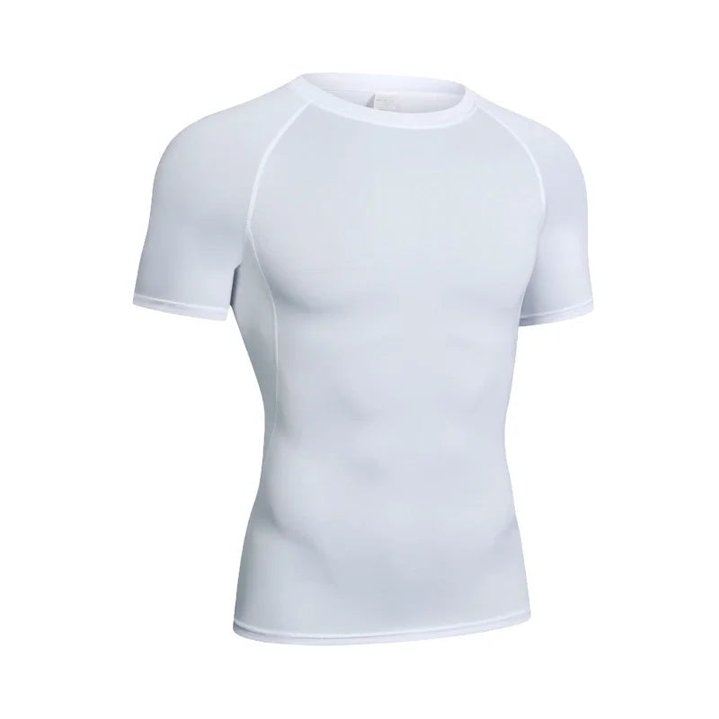 Men Black Long Sleeve Compression Shirt Quick Dry UV Protection Fitness Running Sport Baselayer Top