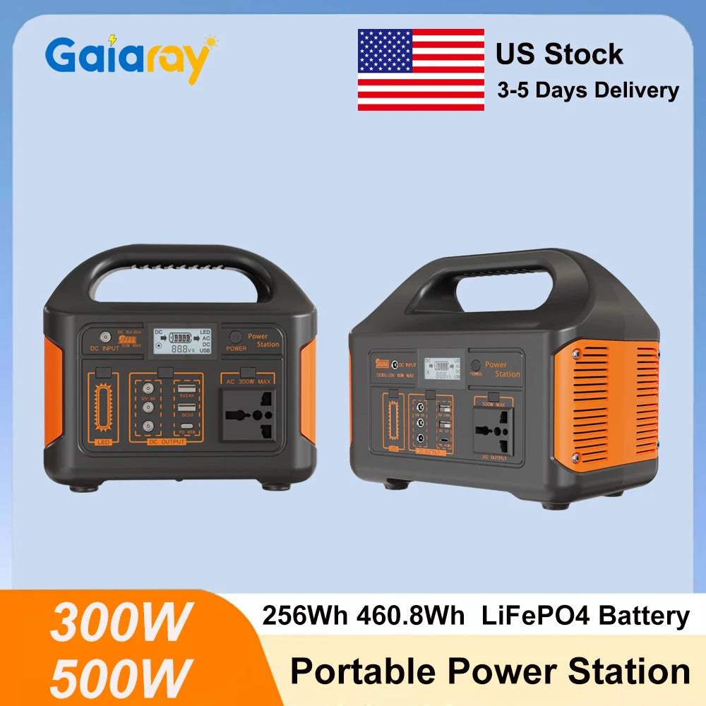 GaiaRay Portable Power Station With LiFePO4 Battery For Camping and Travel