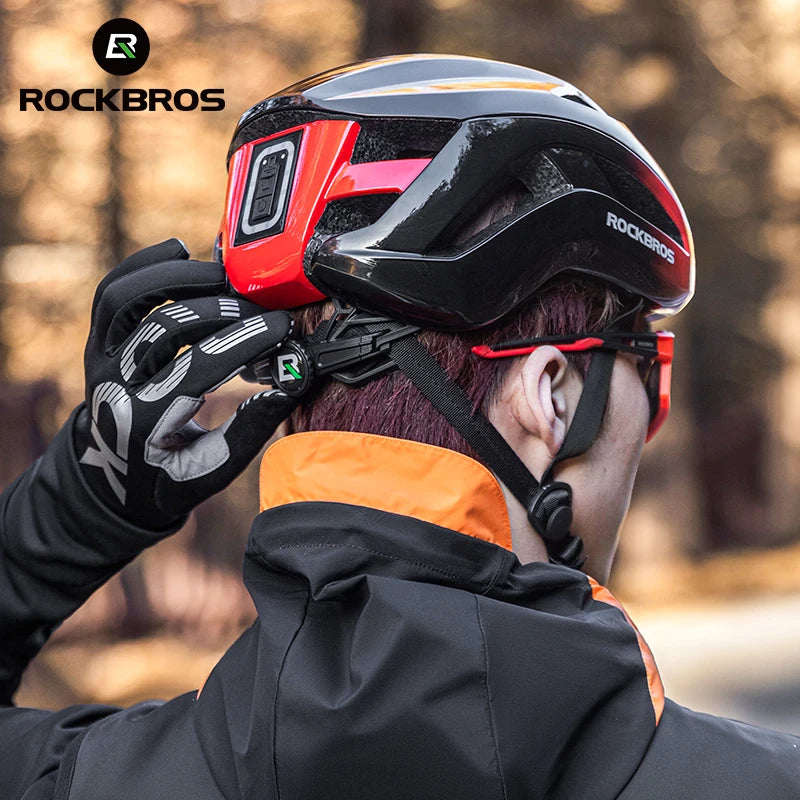 ROCKBROS Cycling Light Helmet Type-C Charging Electric LED Front Light Helmet Night Cycling Safety Helmet Bicycle Scooter Helmet