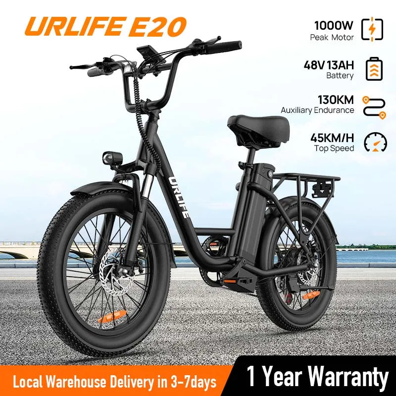 URLIFE E20 1000W Electric Bike With Dual Disc Brakes