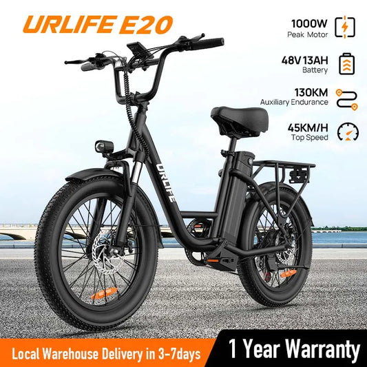 URLIFE E20 1000W Electric Bike With Dual Disc Brakes