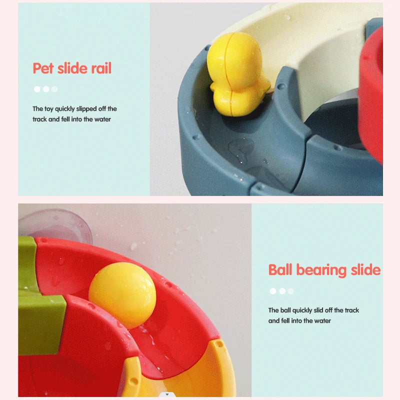 DIY Marble Race Run Bath Toys Assembled Track Ball Bearing Slider Bathroom Bathtub Kids Play Water Games Bathing Shower for Baby