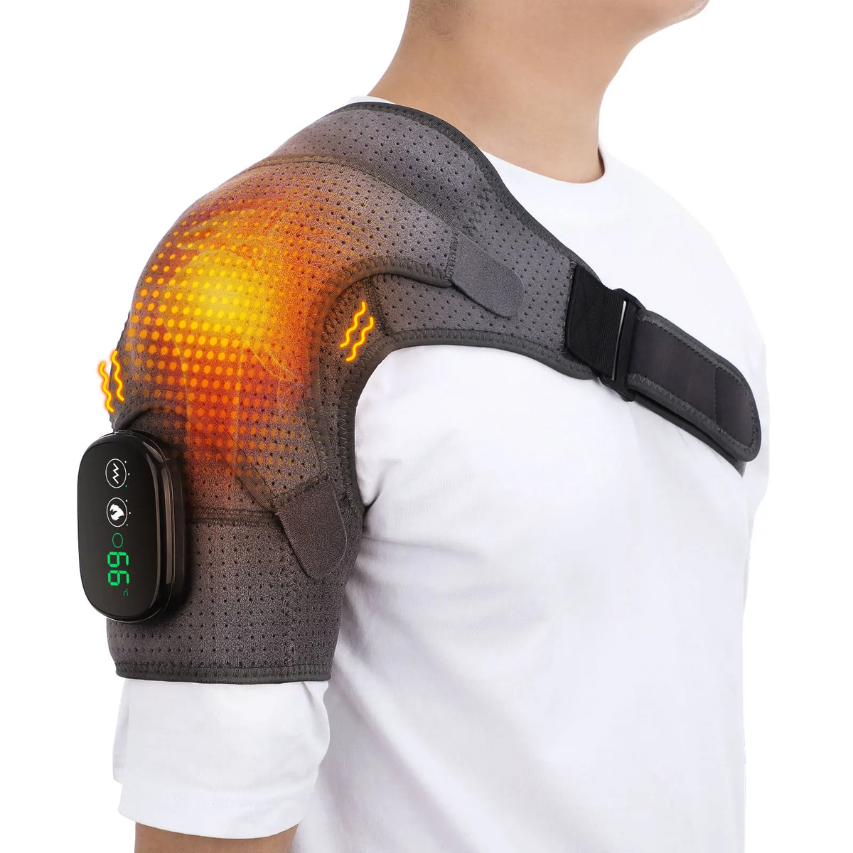 Rechargeable Electric Heating Shoulder Massage Wrap With LED Hot Compress