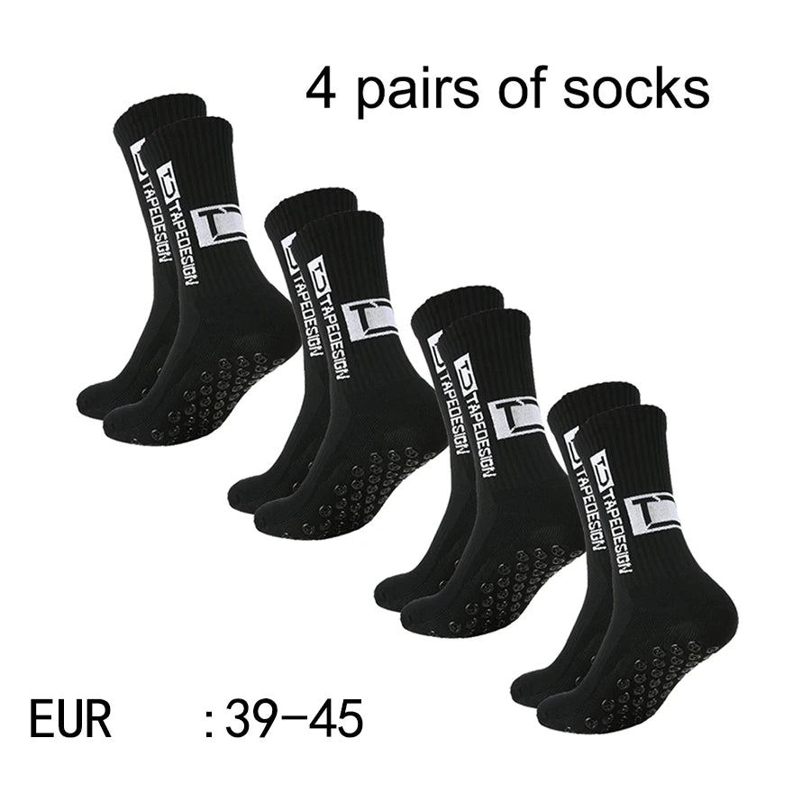 4 pairs of new TC mid tube glued football socks for sports training and competition, non slip and breathable socks 2030