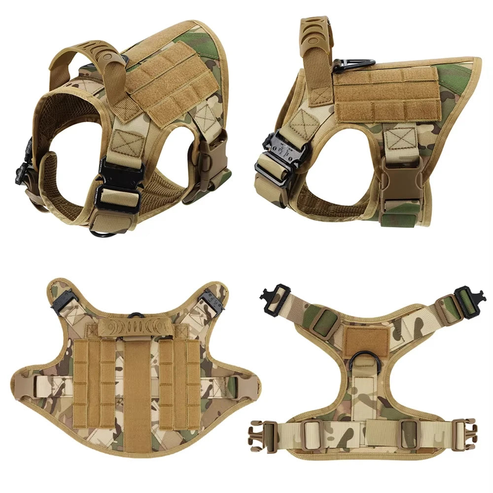 Professional Dog Harness Vest Set With Collar Leash And Patches