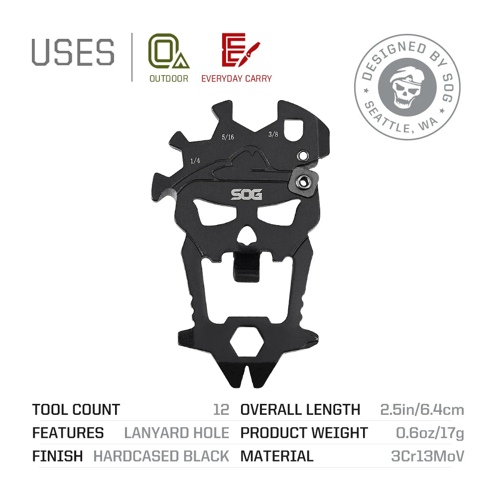 SOG MACV 12 In 1 Stainless Steel EDC Pocket Multitool