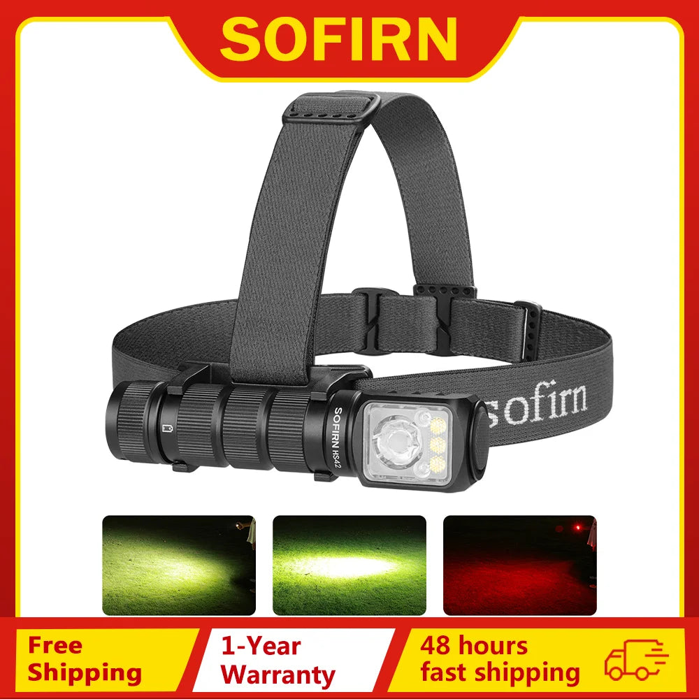 Sofirn HS42 2100lm USB C Rechargeable Headlamp SST40 LED