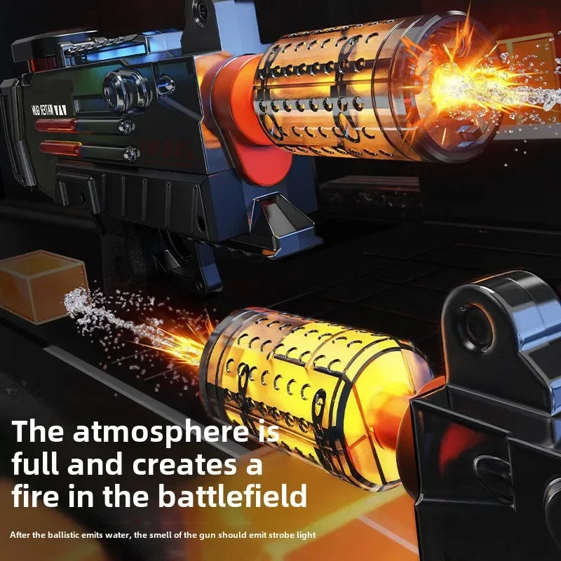Flare Flame Electric Water Gun Toy with Lights Automatic Children's Water Machine Splashing Outdoor Beach Toys for Kids Boy Gift