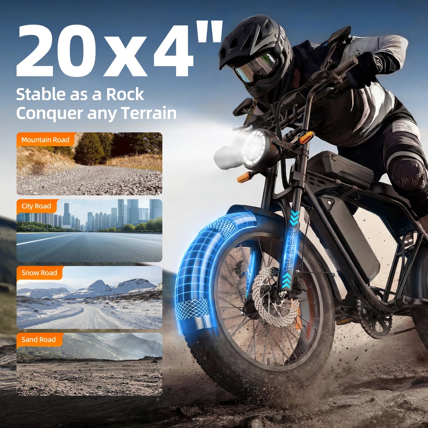 Aairsk X5 All Terrain Fat Tire Electric Adventure Bike