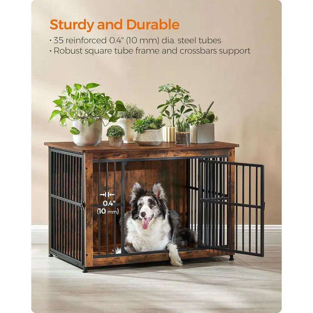 38.6" Dog Crate urniture, Heavy-Duty Dog Cage Side End Table, XL Pet Wood Kennel or Large and Medium Dogs up to 70 lb with Enclo