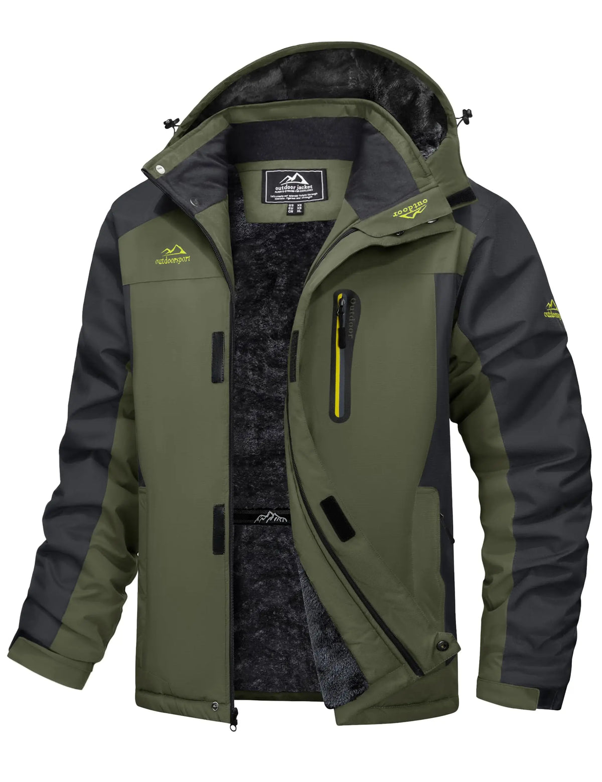 Cavva Mens Waterproof Fleece Lined Winter Parka With Removable Hood