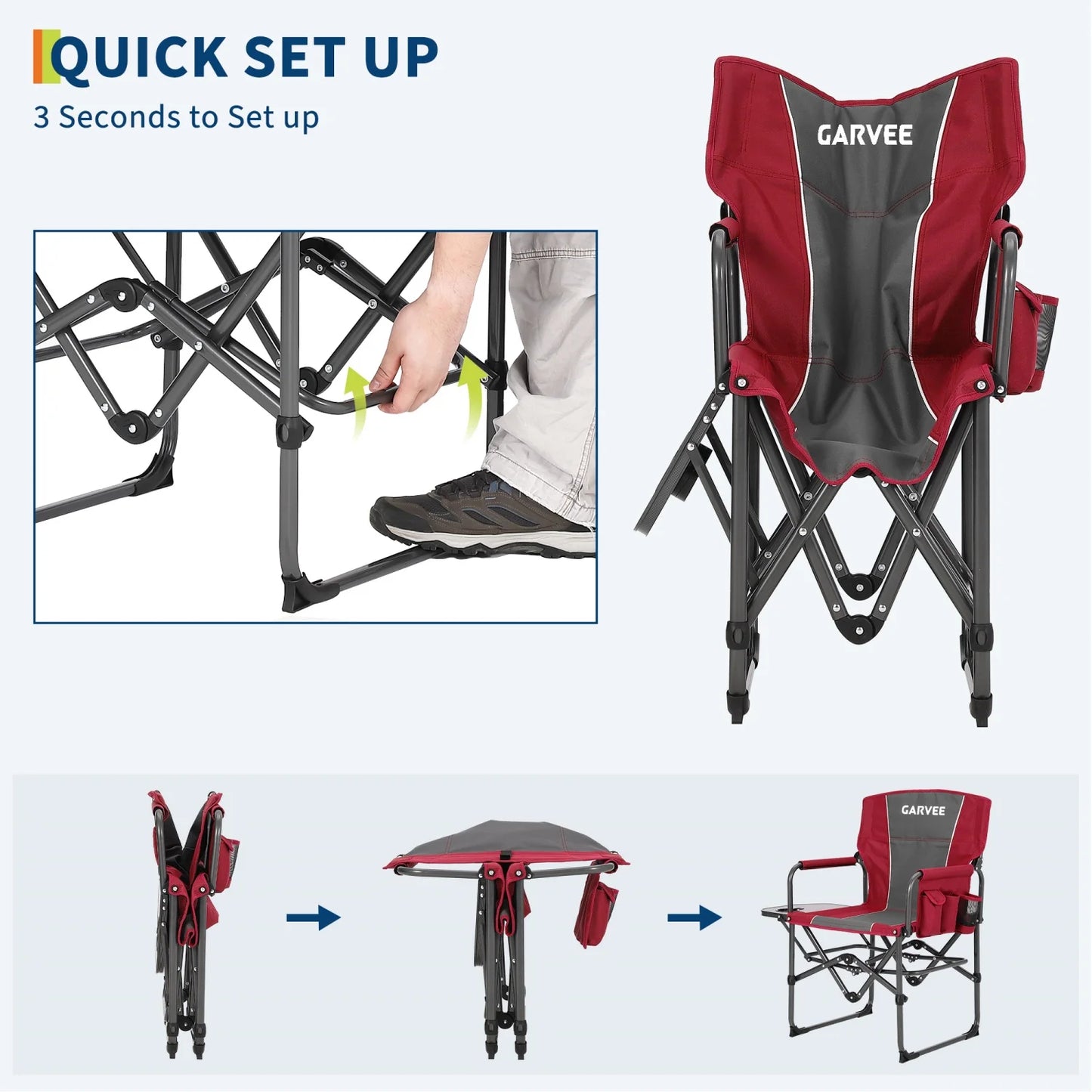 Hismiss Heavy Duty Folding Directors Chair With Cup Holder
