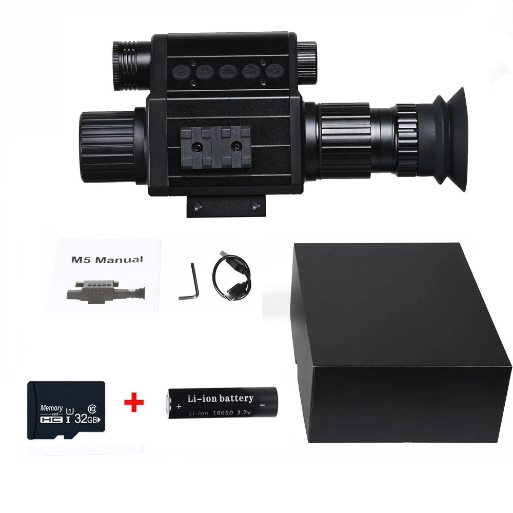 Megaorei M5 Night Vision Monocular Infrared Scope Sight Camera Digital 5X Zoom 940nm IR HD 1080P For Hunting Surveillance Day Night Wildlife Observation