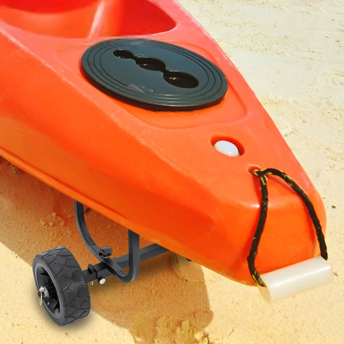 Boat Dolly Cart Kayak Canoe Transport Carrier 100kg Heavy Duty Stainless Steel Folding Trailer with 8in Beach Wheels Adjustable Width Security Straps for Fishing Small Sailboat SUP