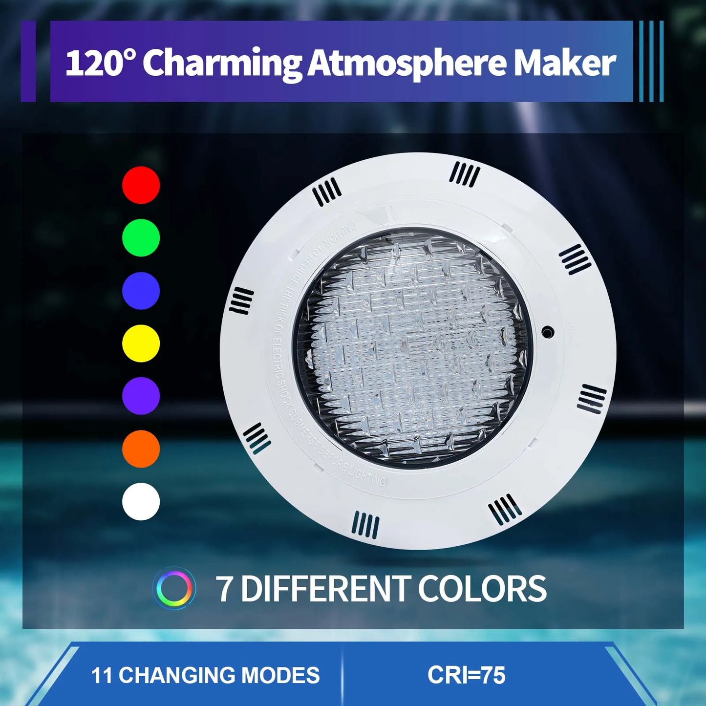 12V 45W RGB LED Swimming Pool Light 7 Color Changing Underwater Lamp IP68 Waterproof Atmosphere Lamp With Remote Control
