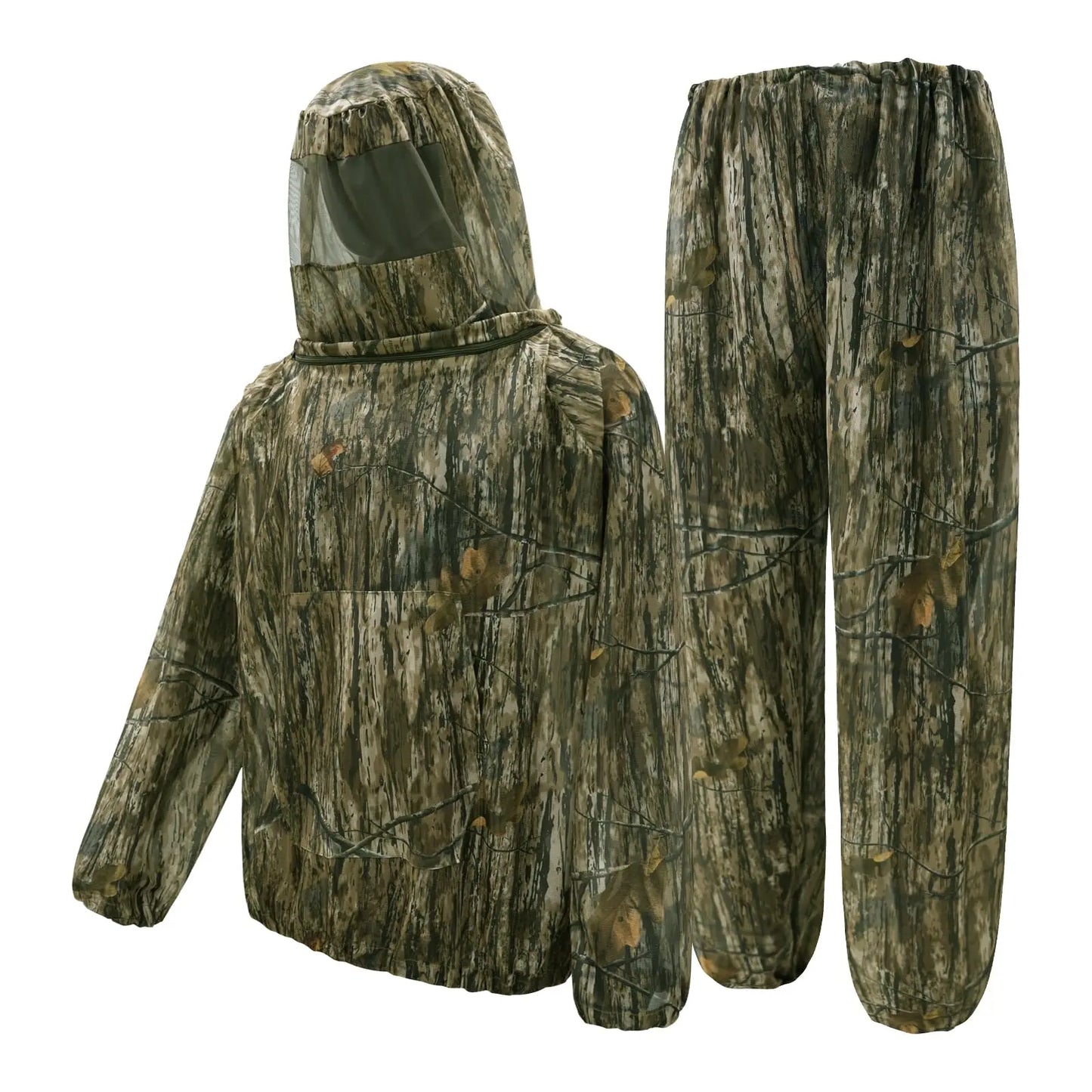 Full Body Mosquito Suit Mesh Bug Jacket and Pants Set with Hood Ultra-Fine Insect Netting Protective Clothing for Outdoor Fishing Camping Hiking Hunting Beekeeping Breathable Lightweight Gear
