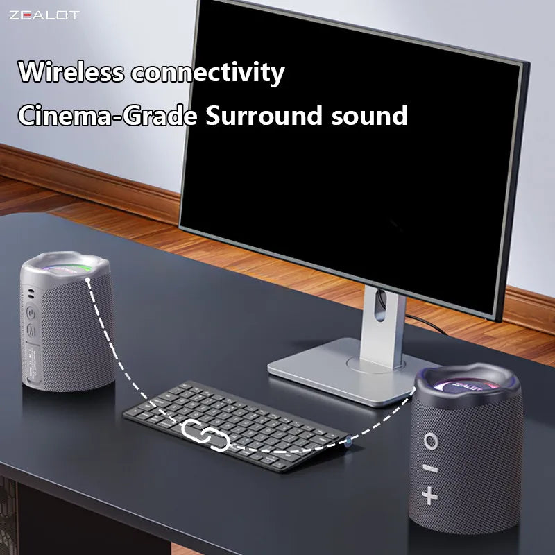 Zealot M5 Portable Magnetic Bluetooth Speaker With Stereo Audio