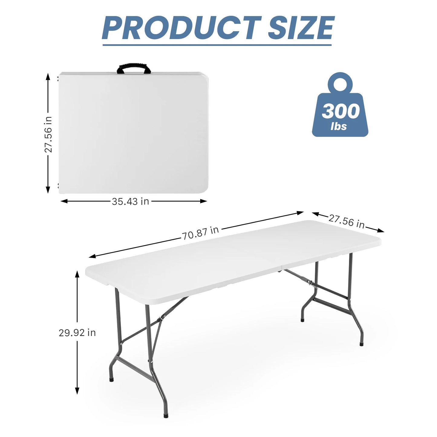 JHK Portable Folding Outdoor Camping Table Camping Hiking Heavy Duty Foldable Table with Carrying Handle Safety Lock For Camping Furniture