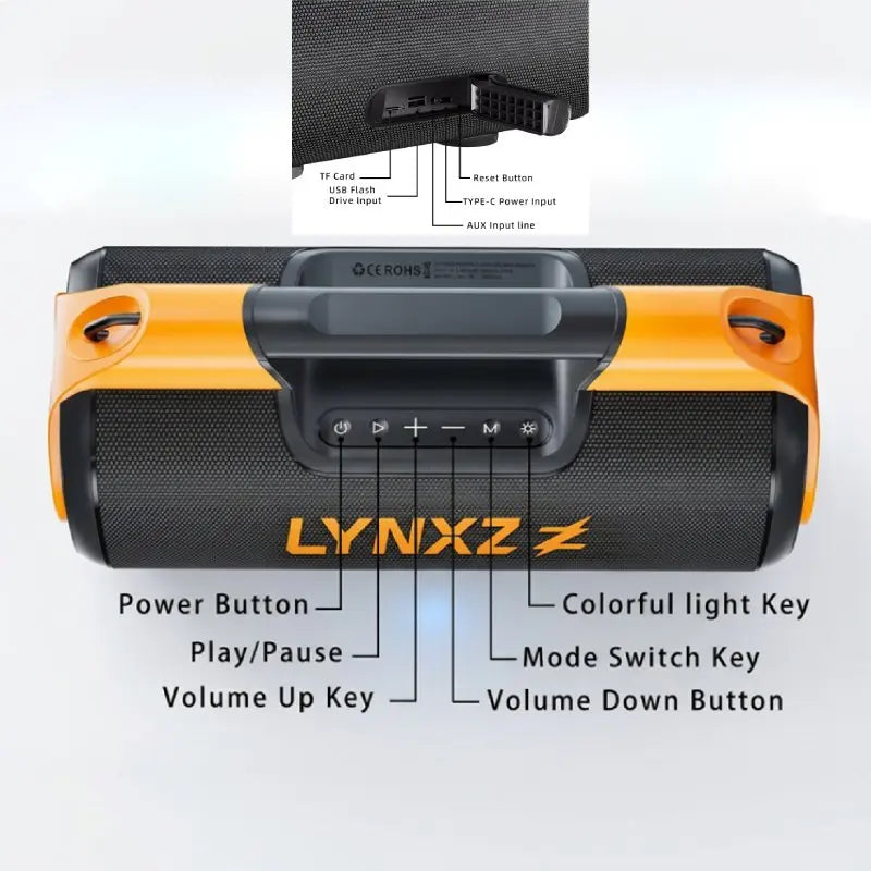 LYNXZ 100W Portable Bluetooth Speaker With Waterproof Build And Strong Bass