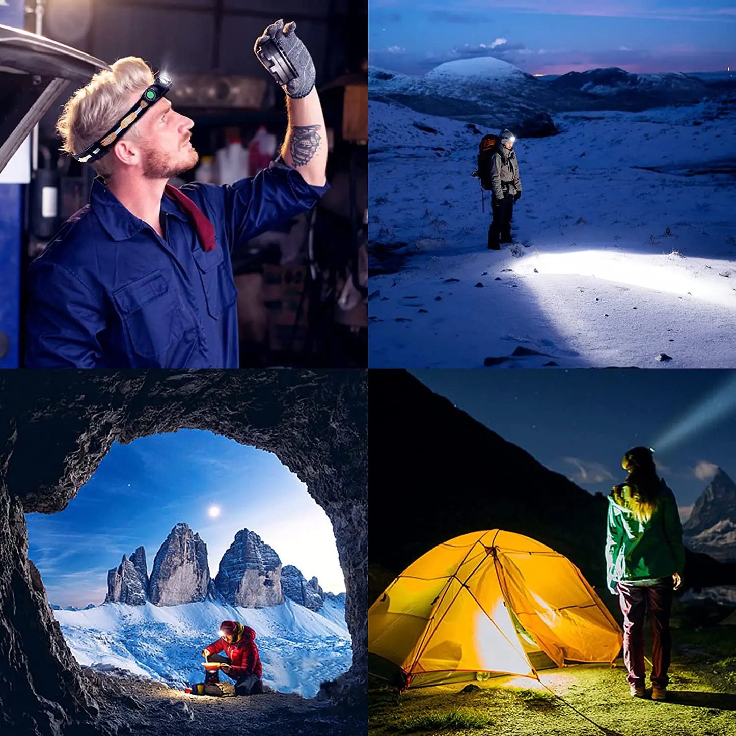 H25L USB Rechargeable Headlamp 18650 Head Light Dual 1200LM 90CRI 5000K EDC Flashlight