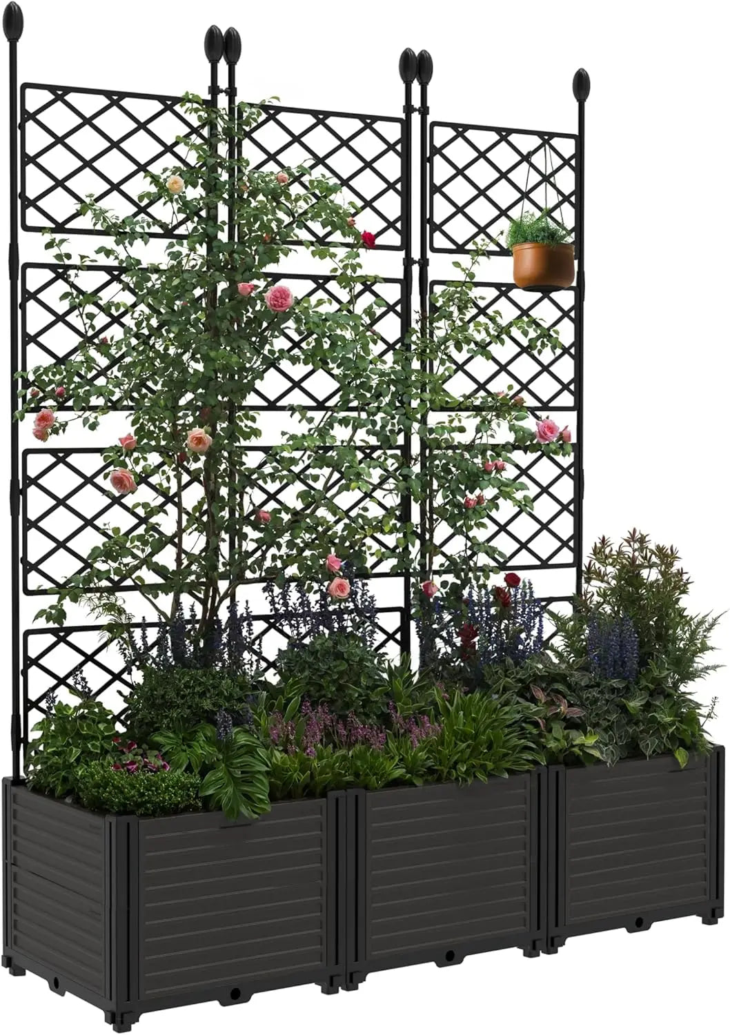 TWISTER.CK Self Watering Planter Box With Integrated Garden Trellis
