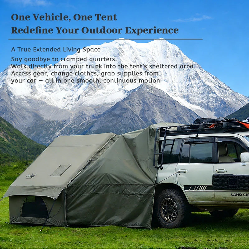 Pakicetus Inflatable Camping Tent With Extended Sun Canopy For Families