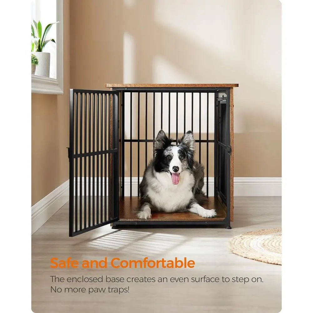 38.6" Dog Crate urniture, Heavy-Duty Dog Cage Side End Table, XL Pet Wood Kennel or Large and Medium Dogs up to 70 lb with Enclo