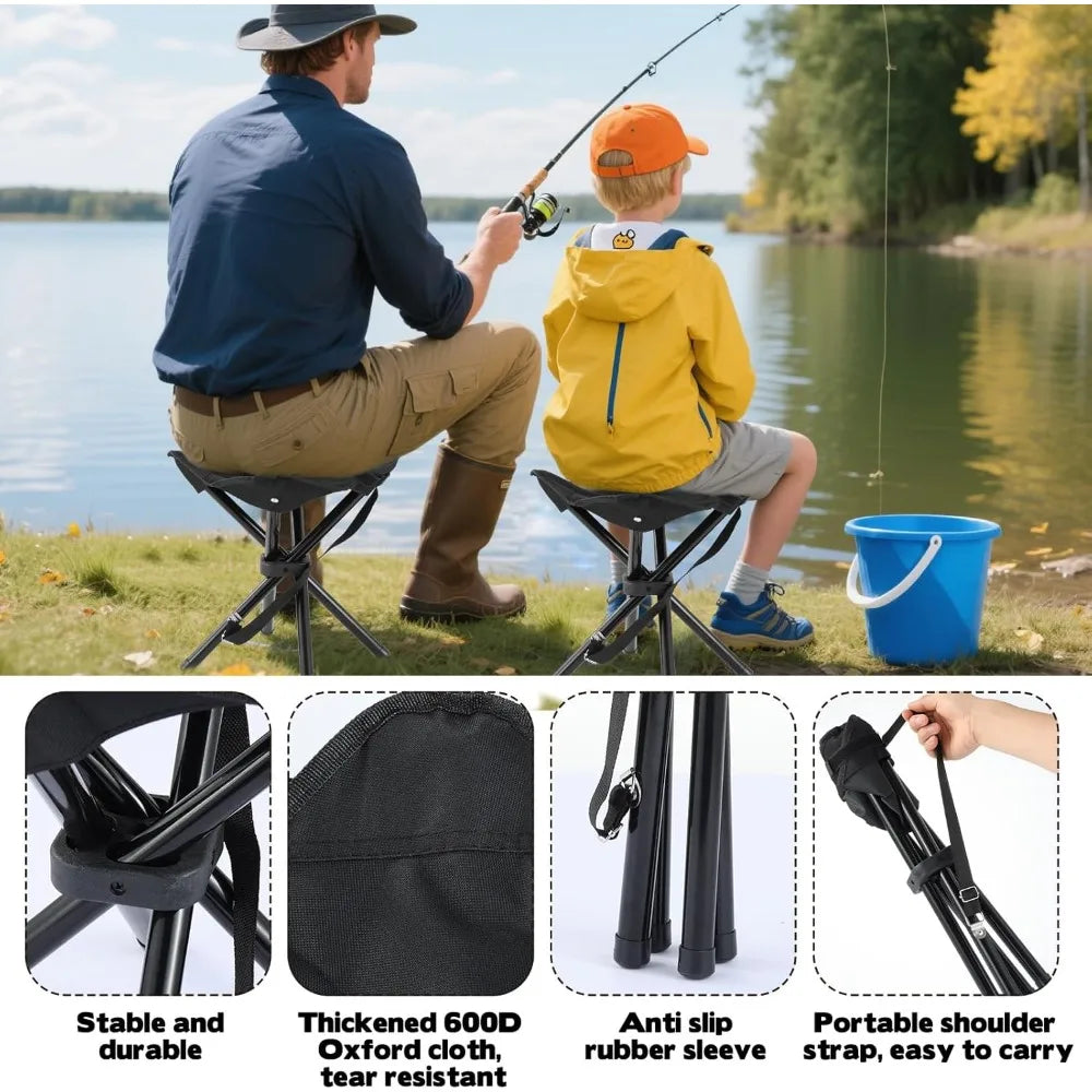 Lightweight Folding Camping Stool 290 lbs Capacity for Travel Fishing Hiking Beach Garden Hunting