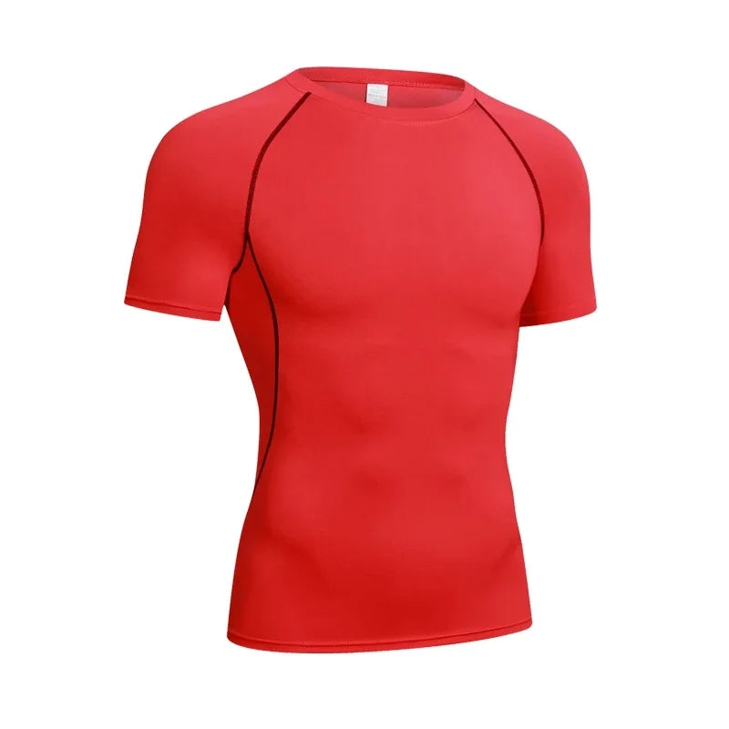 Men Black Long Sleeve Compression Shirt Quick Dry UV Protection Fitness Running Sport Baselayer Top